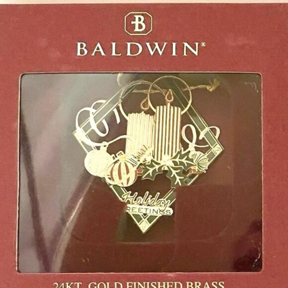 CLASSIC CANDLES 77133.010 2004 Baldwin Brass 24K Finished Brass Ornament VTG - Picture 1 of 9